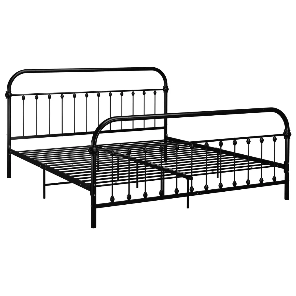 Letto matrimoniale | Letto per adulti | Giroletto Nero in Metallo 180x200 cm - Image 2
