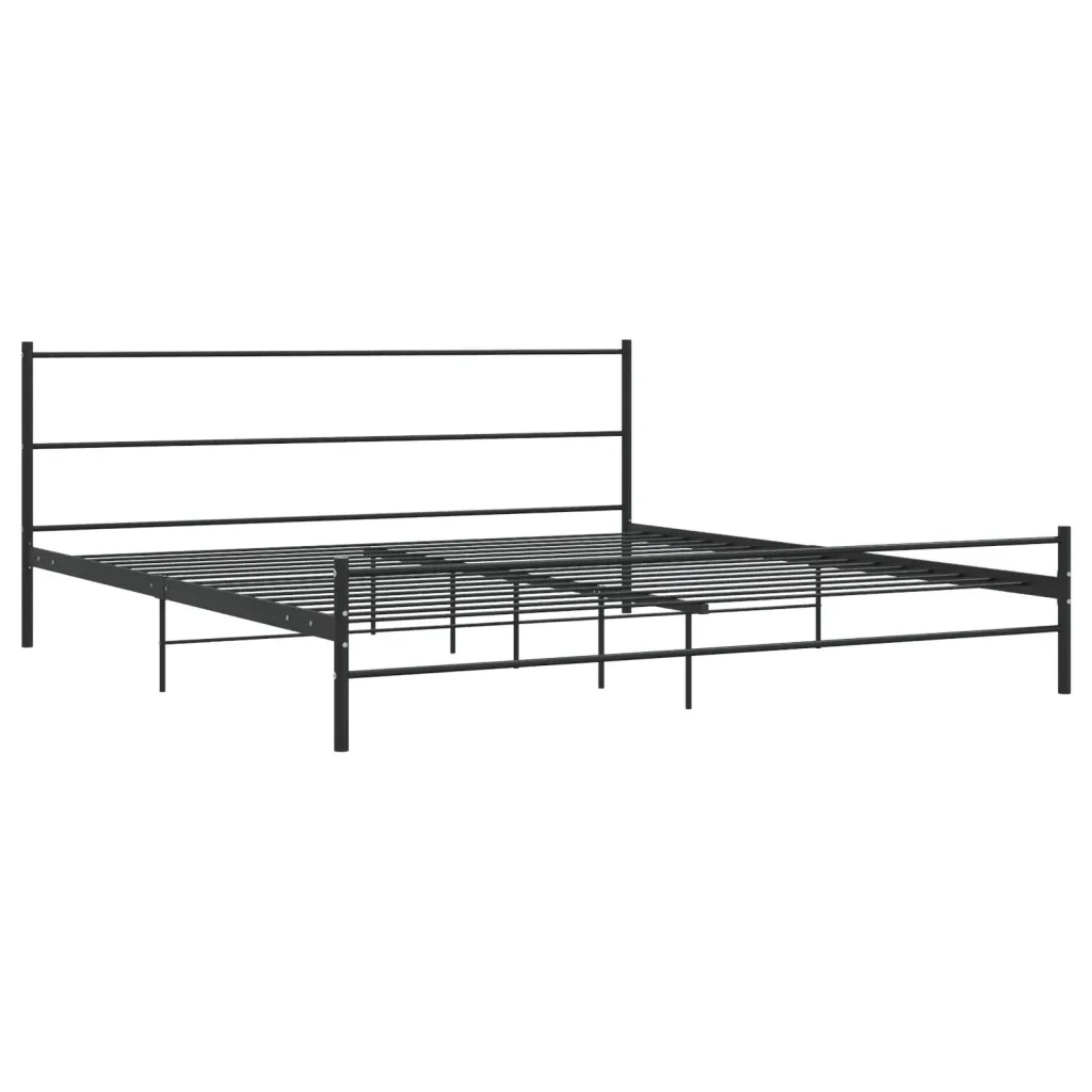 Letto matrimoniale | Letto per adulti | Giroletto Nero in Metallo 180x200 cm