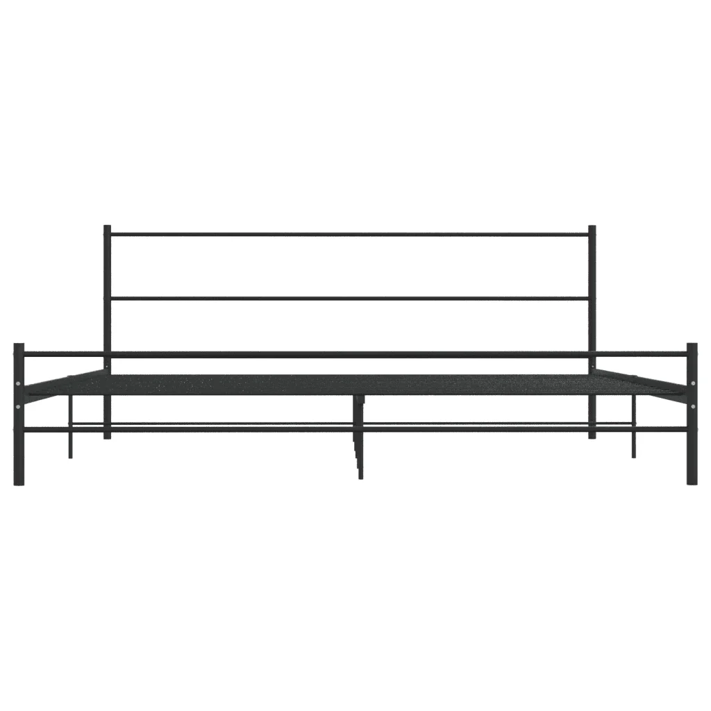 Letto matrimoniale | Letto per adulti | Giroletto Nero in Metallo 180x200 cm - Image 3