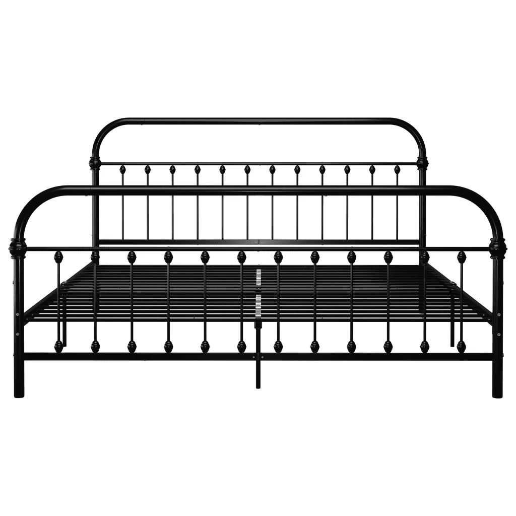 Letto matrimoniale | Letto per adulti | Giroletto Nero in Metallo 180x200 cm - Image 4