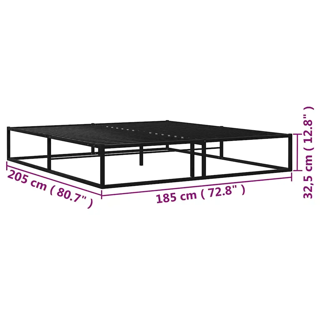 Letto matrimoniale | Letto per adulti | Giroletto Nero in Metallo 180x200 cm - Image 7