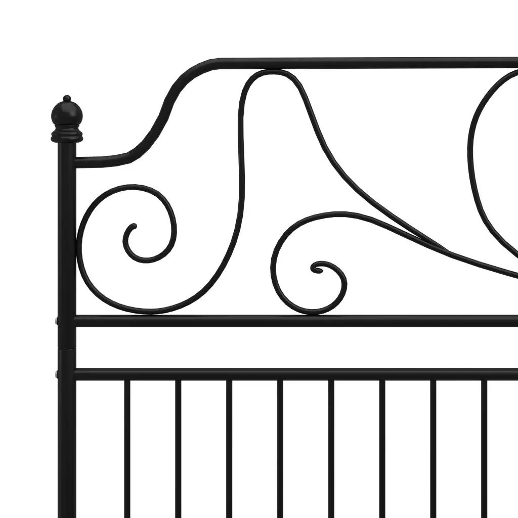 Letto matrimoniale | Letto per adulti | Giroletto Nero in Metallo 180x200 cm - Image 5