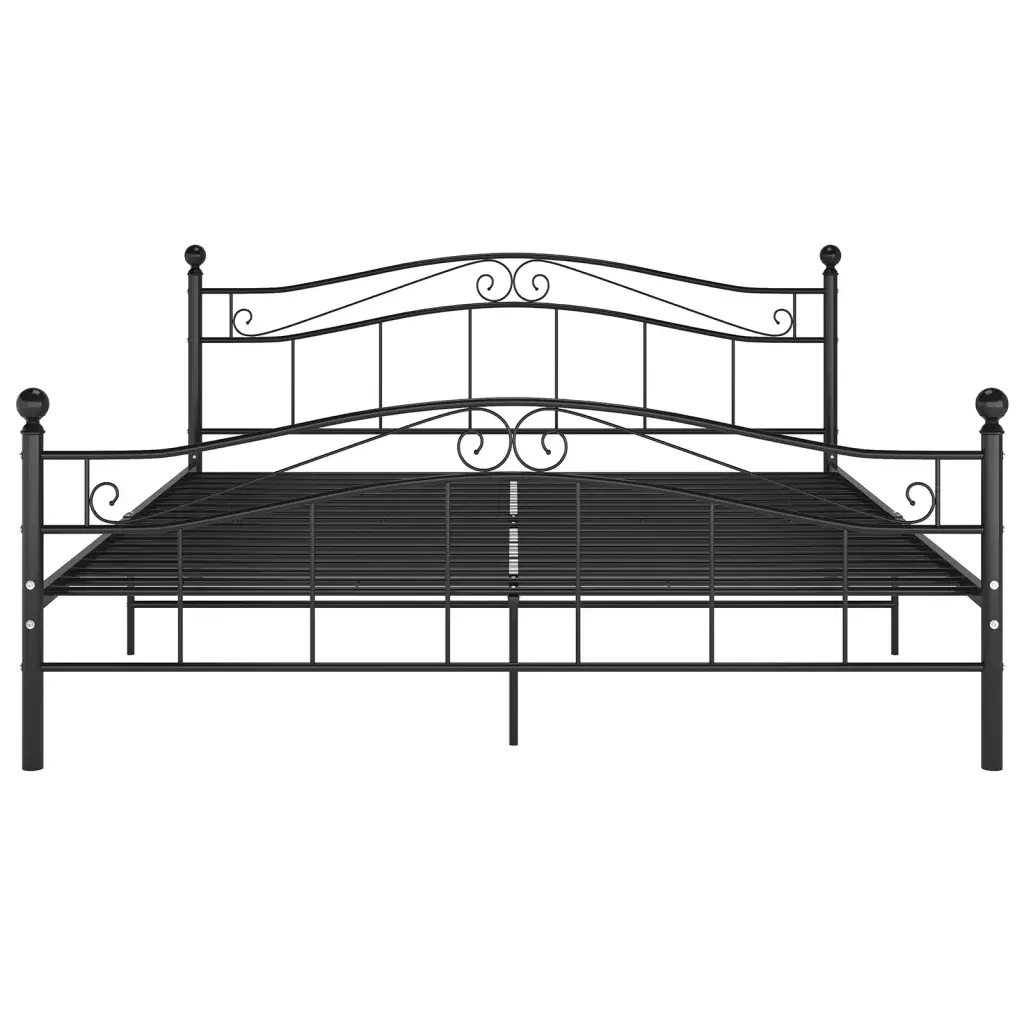 Letto matrimoniale | Letto per adulti | Giroletto Nero in Metallo 180x200 cm - Image 3
