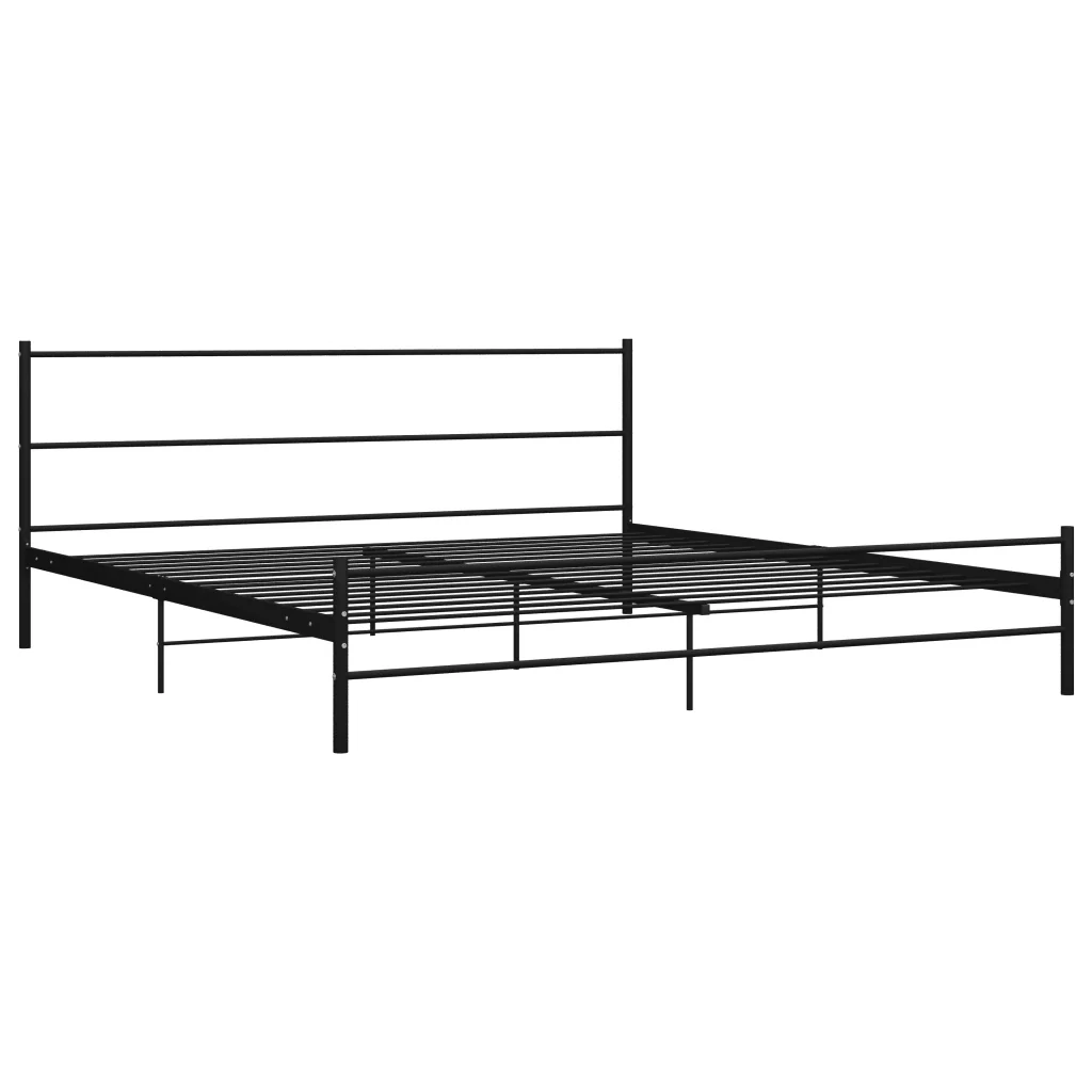 Letto matrimoniale | Letto per adulti | Giroletto Nero in Metallo 200x200 cm - Image 2