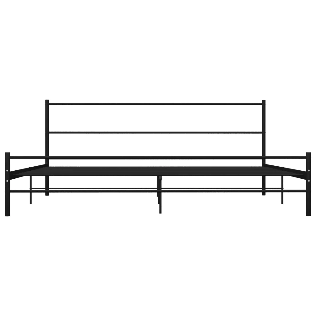 Letto matrimoniale | Letto per adulti | Giroletto Nero in Metallo 200x200 cm - Image 4