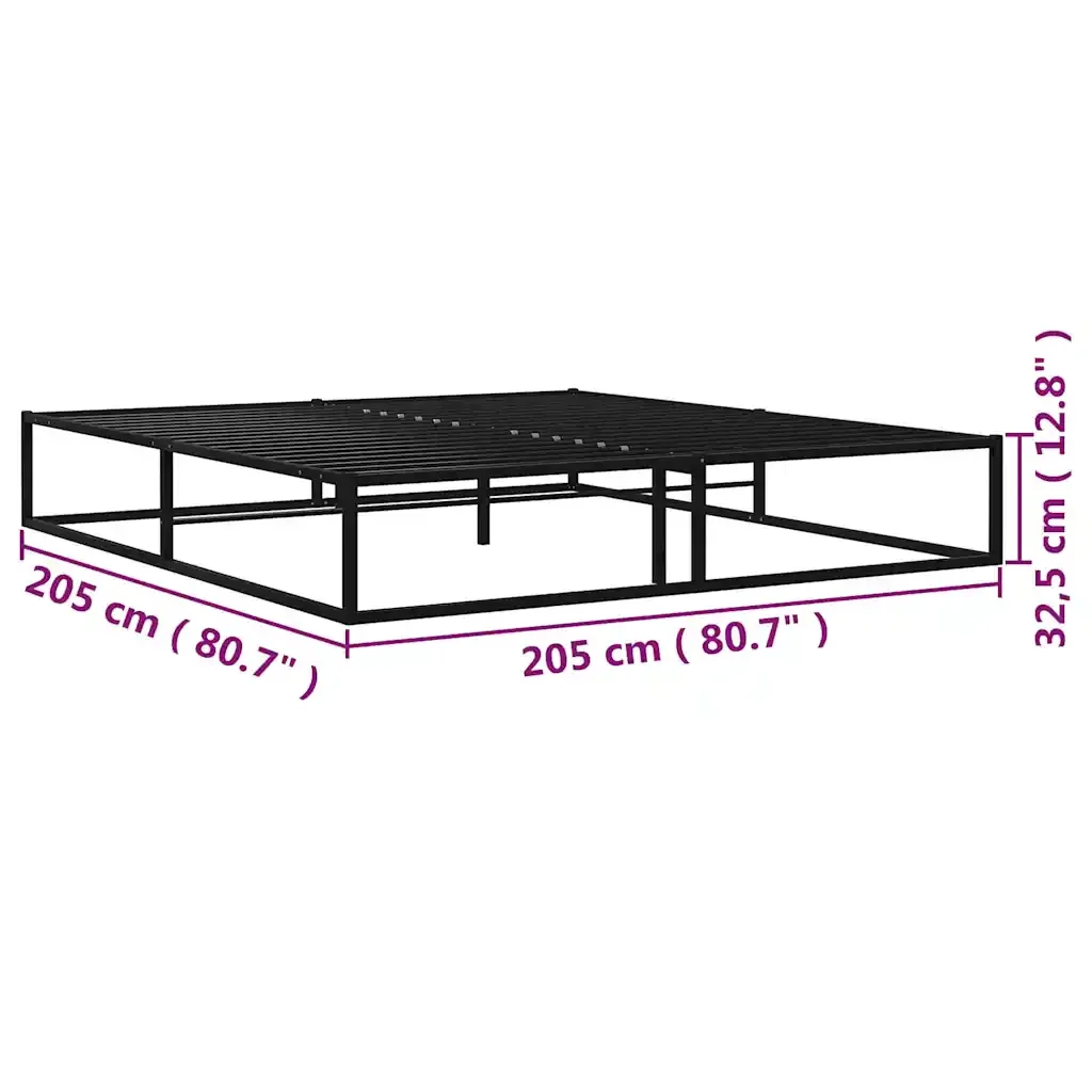 Letto matrimoniale | Letto per adulti | Giroletto Nero in Metallo 200x200 cm - Image 7