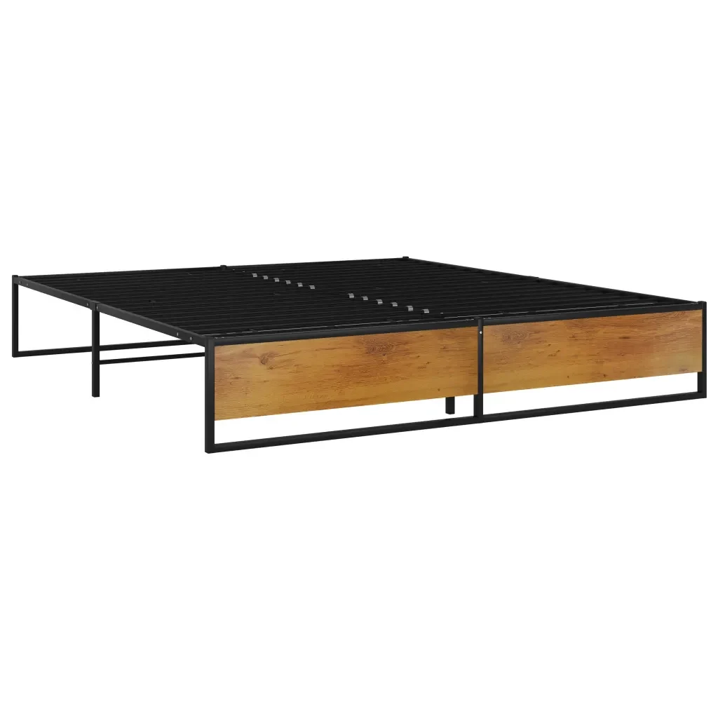 Letto matrimoniale | Letto per adulti | Giroletto Nero in Metallo 200x200 cm - Image 2