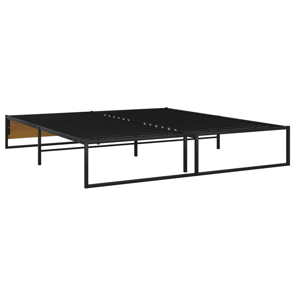 Letto matrimoniale | Letto per adulti | Giroletto Nero in Metallo 200x200 cm - Image 5