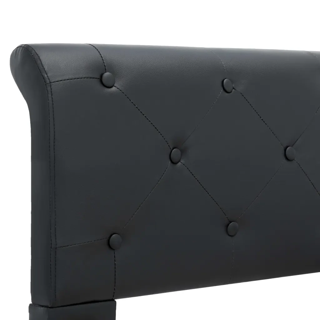 Letto matrimoniale | Letto per adulti | Giroletto Nero in Similpelle 180x200 cm - Image 7