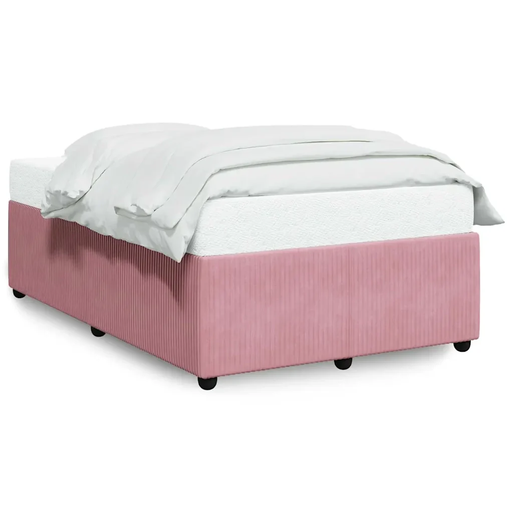 Letto matrimoniale | Letto per adulti | Giroletto Rosa 120x200 cm in Velluto
