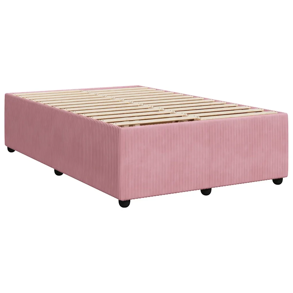 Letto matrimoniale | Letto per adulti | Giroletto Rosa 120x200 cm in Velluto - Image 3