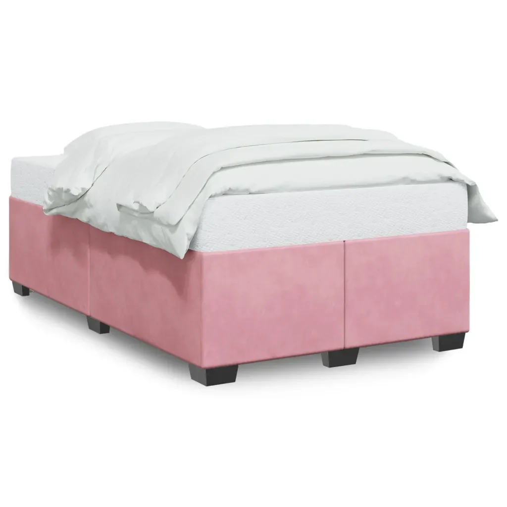 Letto matrimoniale | Letto per adulti | Giroletto Rosa 120x200 cm in Velluto