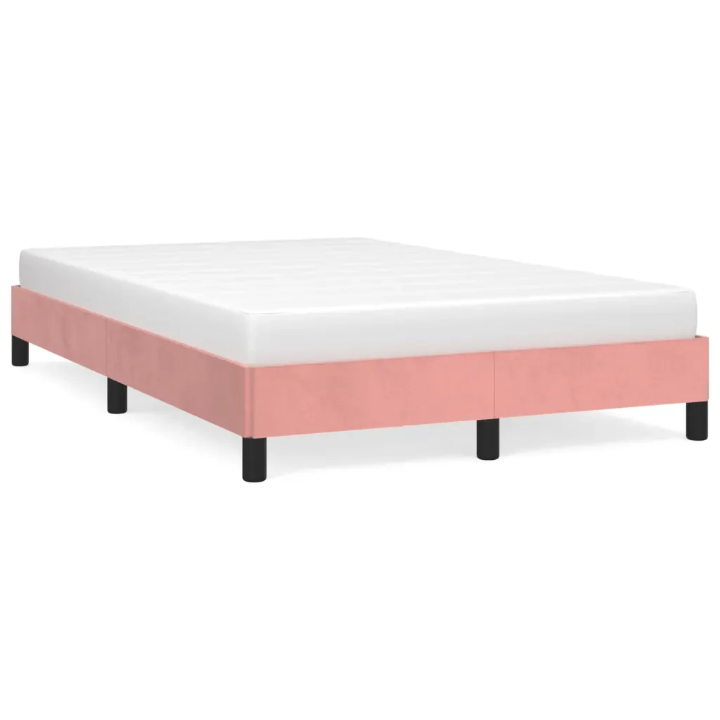 Letto matrimoniale | Letto per adulti | Giroletto Rosa 120x200 cm in Velluto