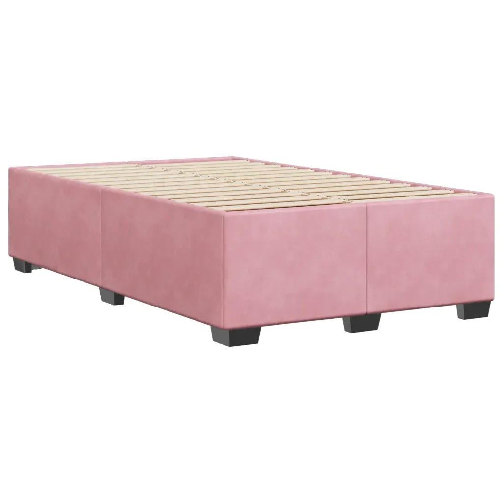Letto matrimoniale | Letto per adulti | Giroletto Rosa 120x200 cm in Velluto - Image 3