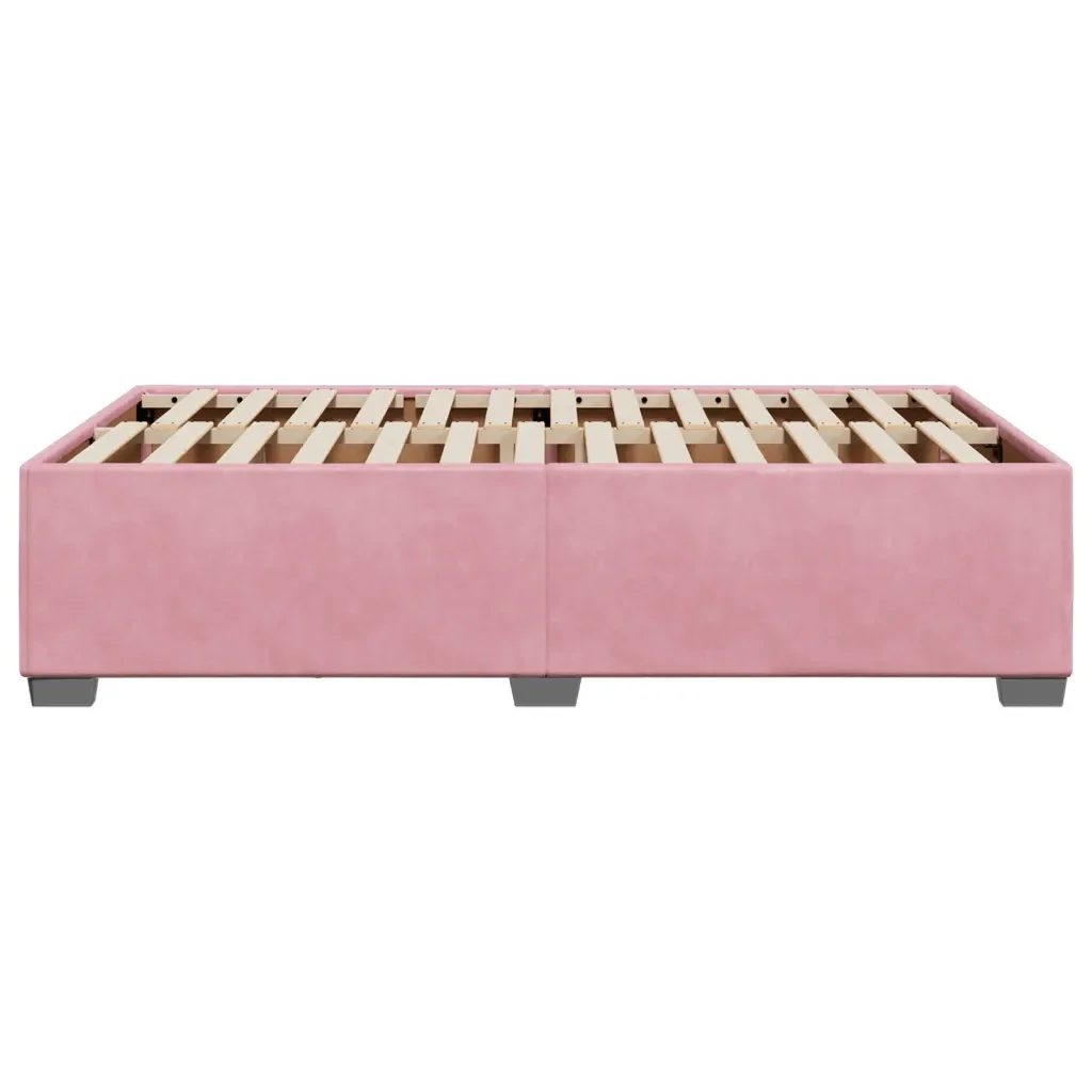 Letto matrimoniale | Letto per adulti | Giroletto Rosa 120x200 cm in Velluto - Image 5