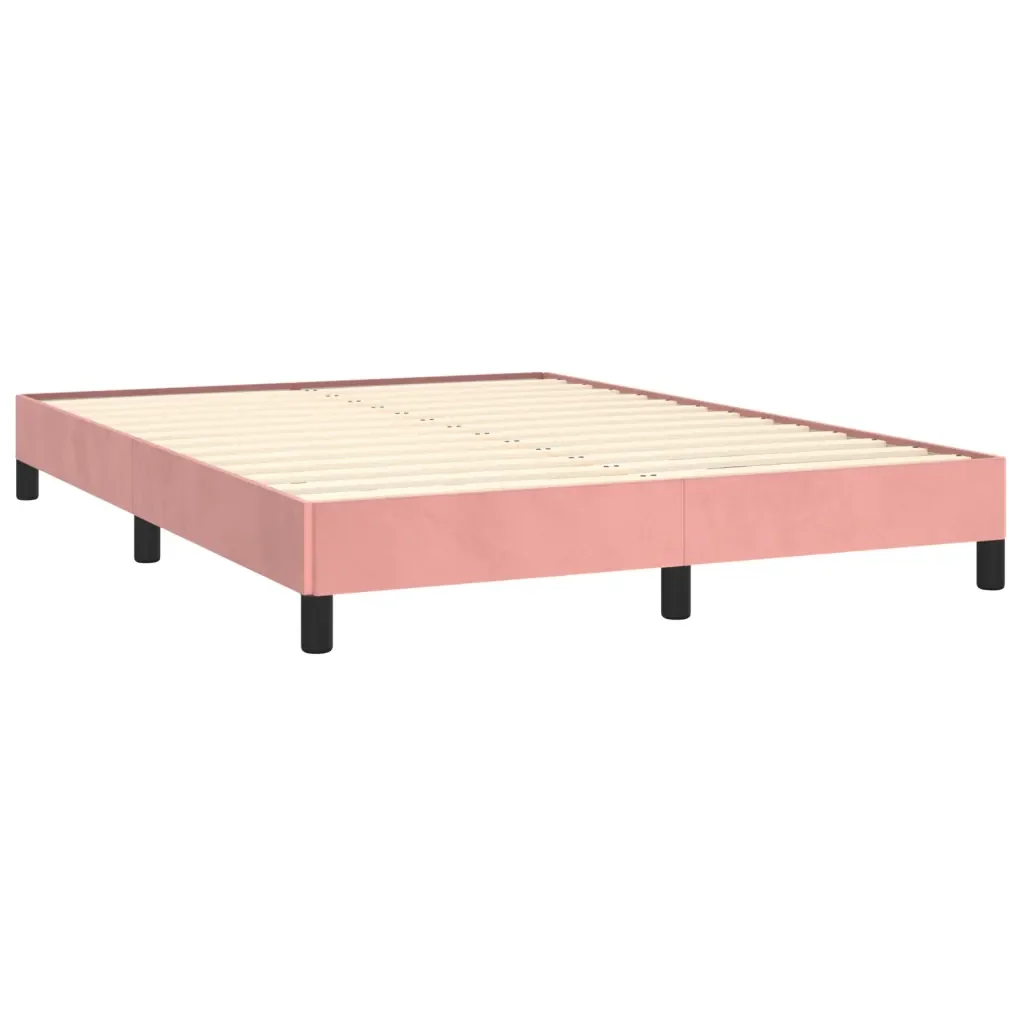 Letto matrimoniale | Letto per adulti | Giroletto Rosa 140x190 cm in Velluto - Image 4