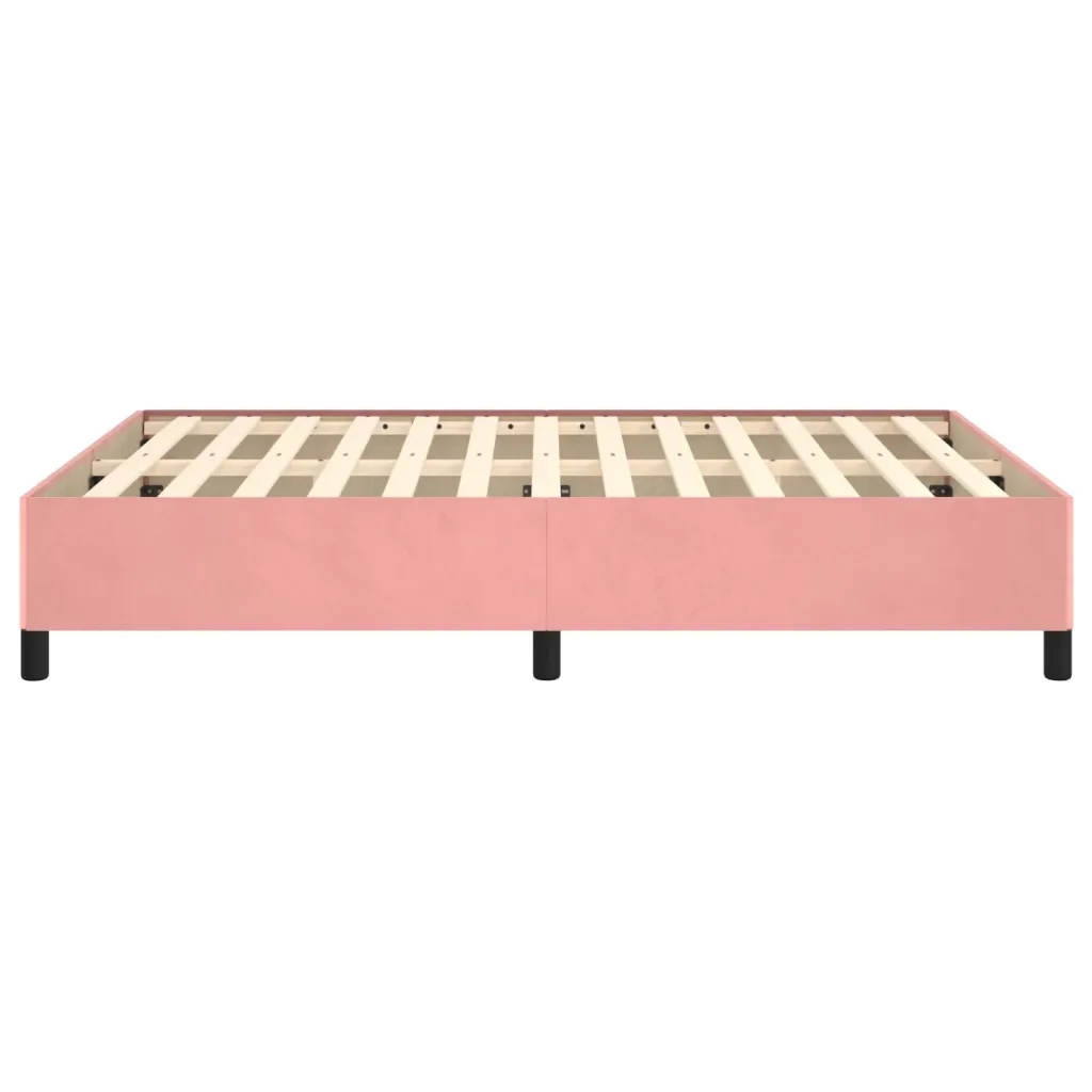 Letto matrimoniale | Letto per adulti | Giroletto Rosa 140x190 cm in Velluto - Image 6