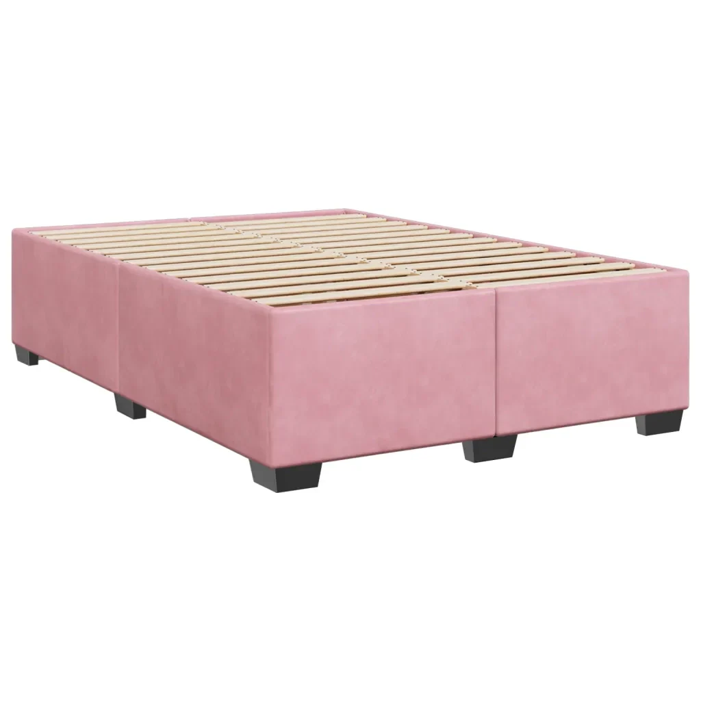 Letto matrimoniale | Letto per adulti | Giroletto Rosa 140x190 cm in Velluto - Image 3