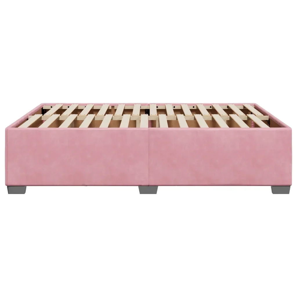 Letto matrimoniale | Letto per adulti | Giroletto Rosa 140x190 cm in Velluto - Image 5