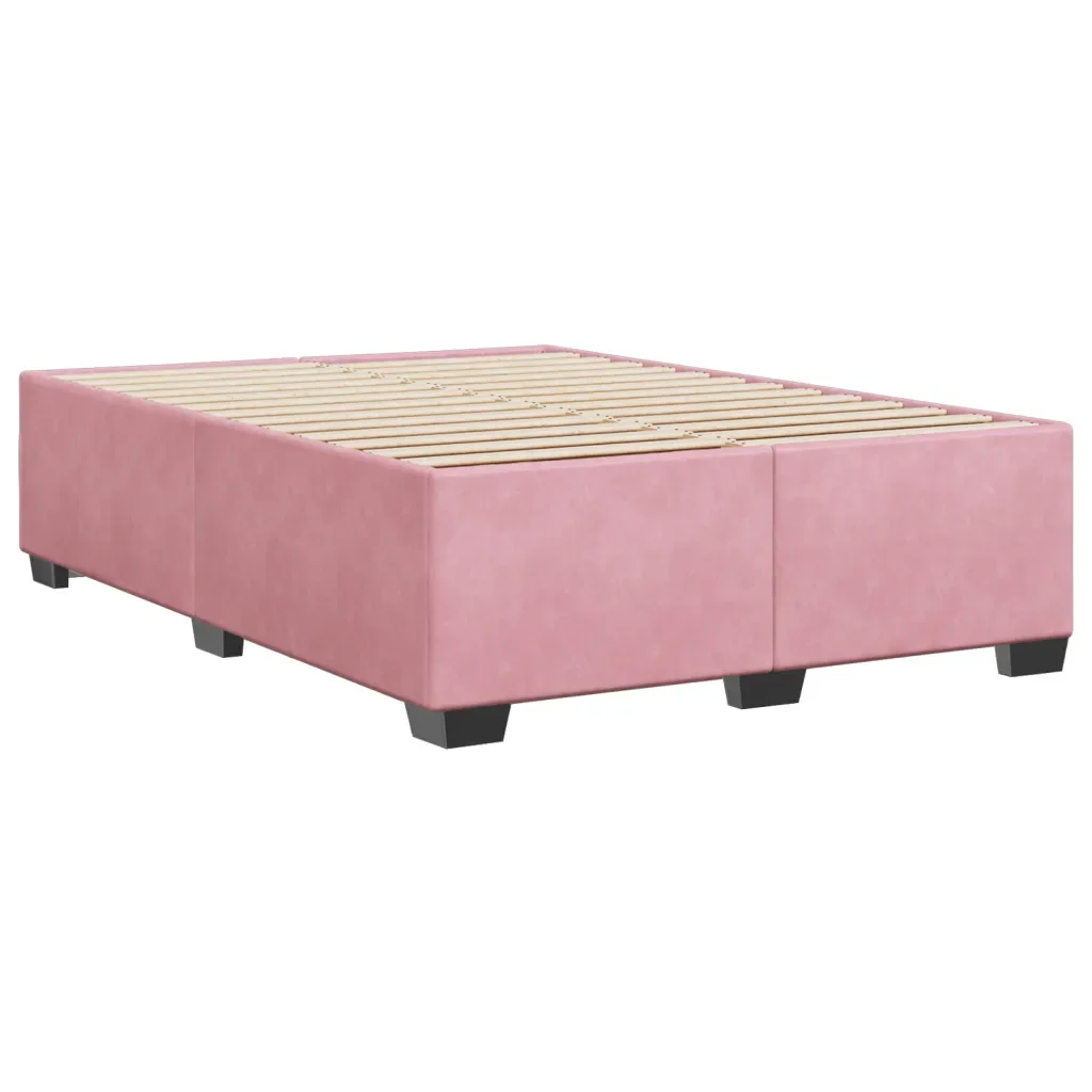Letto matrimoniale | Letto per adulti | Giroletto Rosa 140x190 cm in Velluto - Image 6