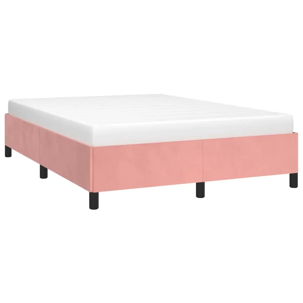 Letto matrimoniale | Letto per adulti | Giroletto Rosa 140x200 cm in Velluto - Image 4