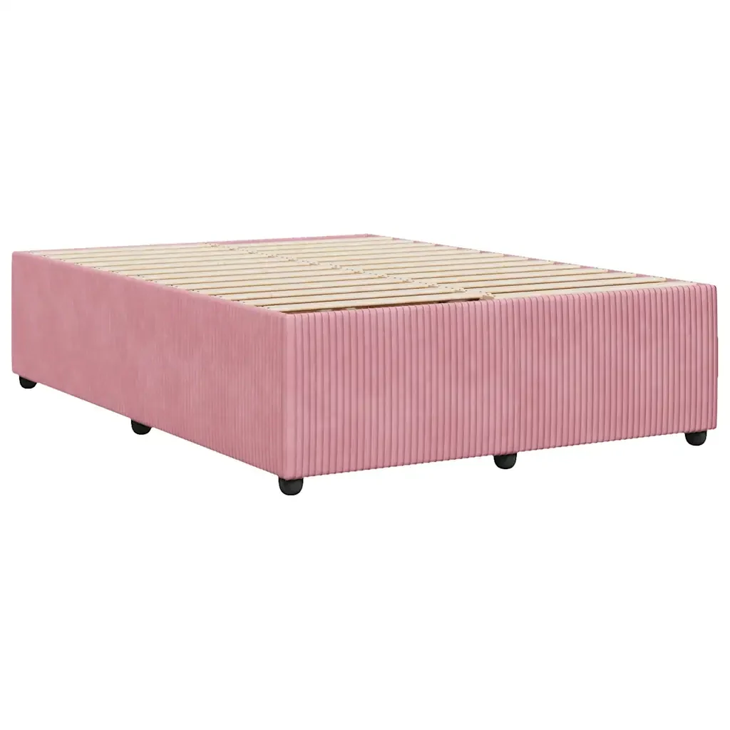 Letto matrimoniale | Letto per adulti | Giroletto Rosa 140x200 cm in Velluto - Image 6