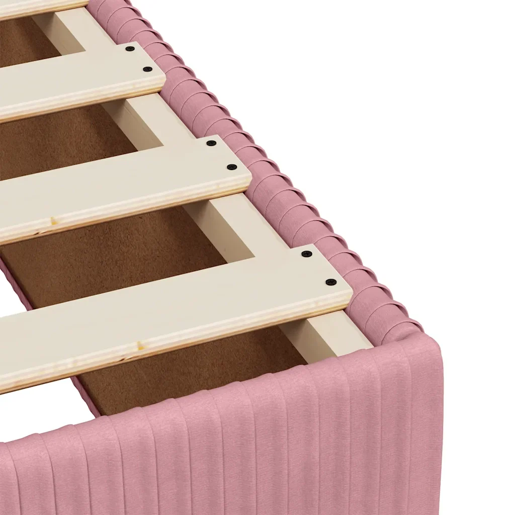 Letto matrimoniale | Letto per adulti | Giroletto Rosa 140x200 cm in Velluto - Image 7