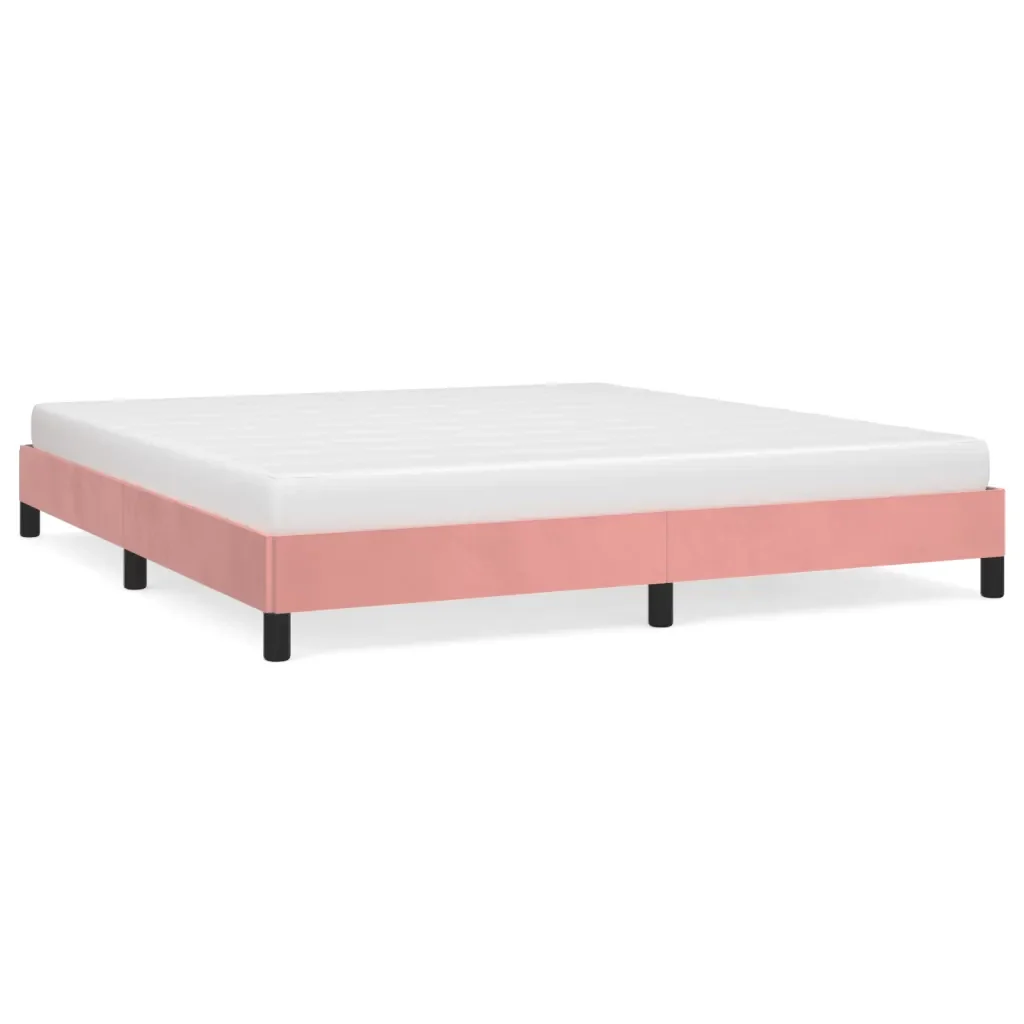 Letto matrimoniale | Letto per adulti | Giroletto Rosa 160x200 cm in Velluto