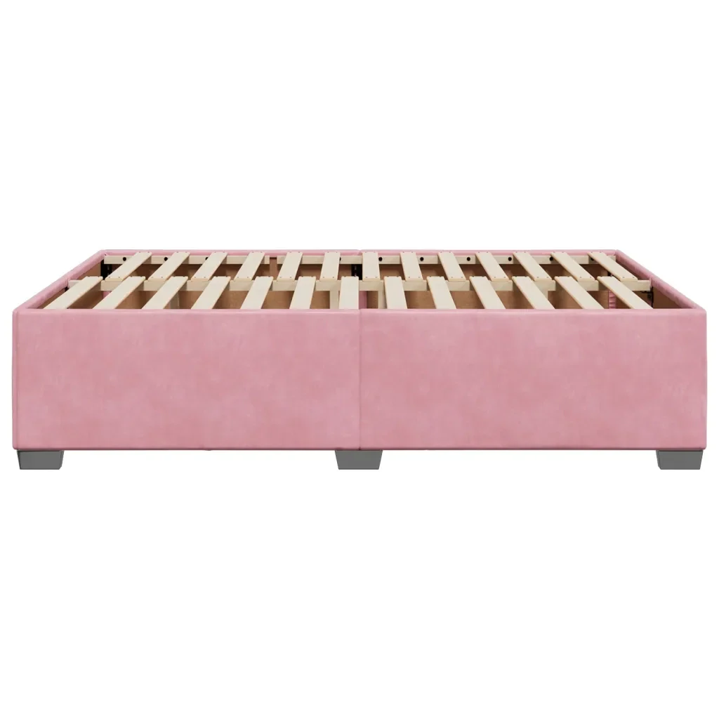 Letto matrimoniale | Letto per adulti | Giroletto Rosa 160x200 cm in Velluto - Image 5