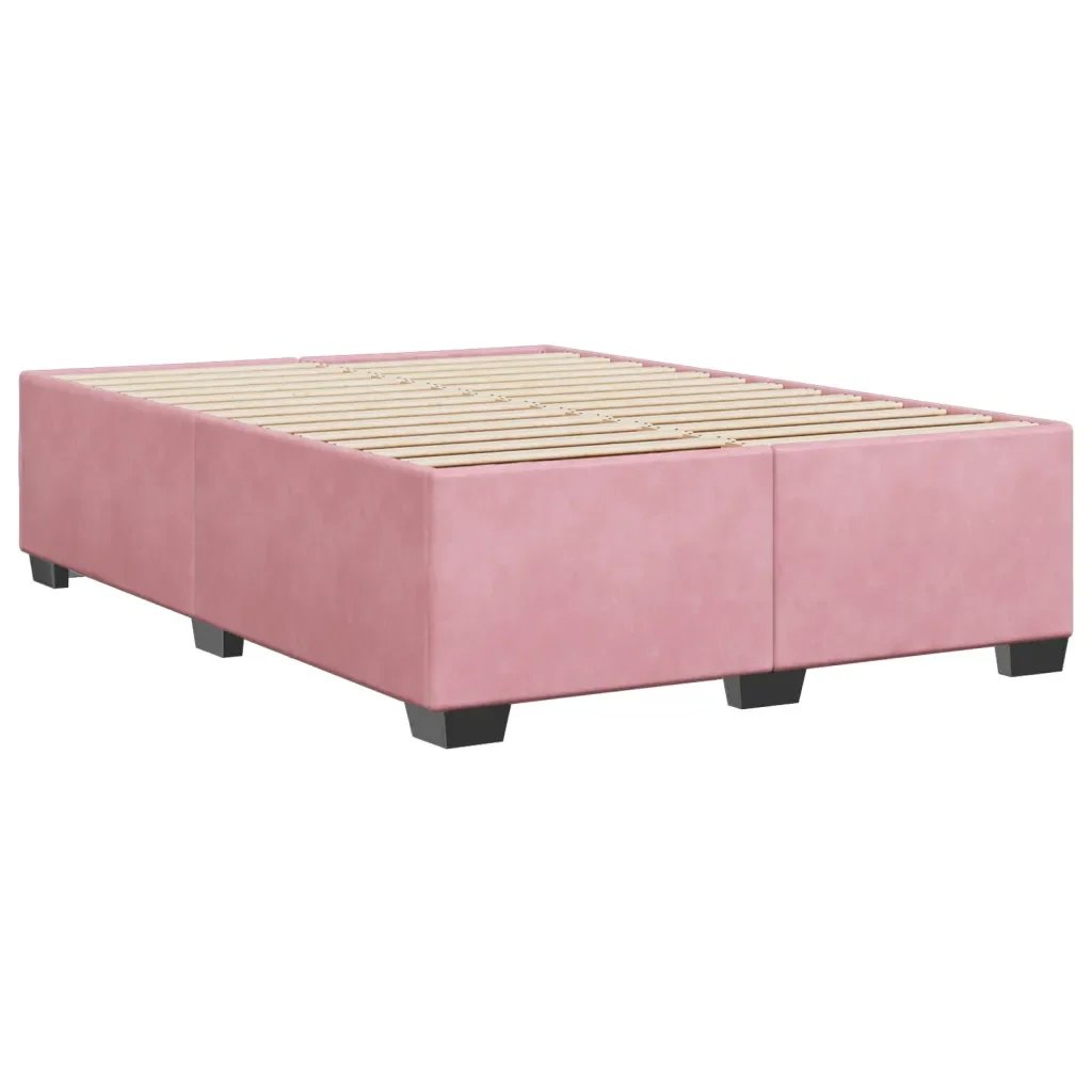 Letto matrimoniale | Letto per adulti | Giroletto Rosa 160x200 cm in Velluto - Image 6