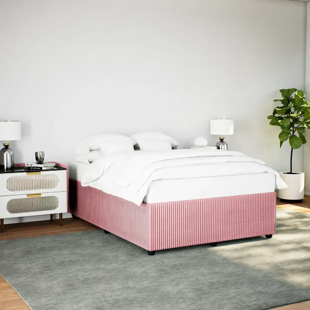 Letto matrimoniale | Letto per adulti | Giroletto Rosa 160x200 cm in Velluto - Image 2