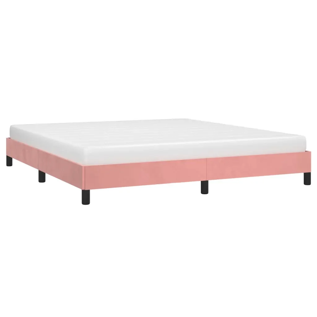 Letto matrimoniale | Letto per adulti | Giroletto Rosa 160x200 cm in Velluto - Image 4