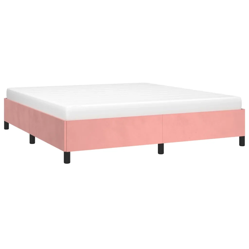 Letto matrimoniale | Letto per adulti | Giroletto Rosa 180x200 cm in Velluto - Image 4