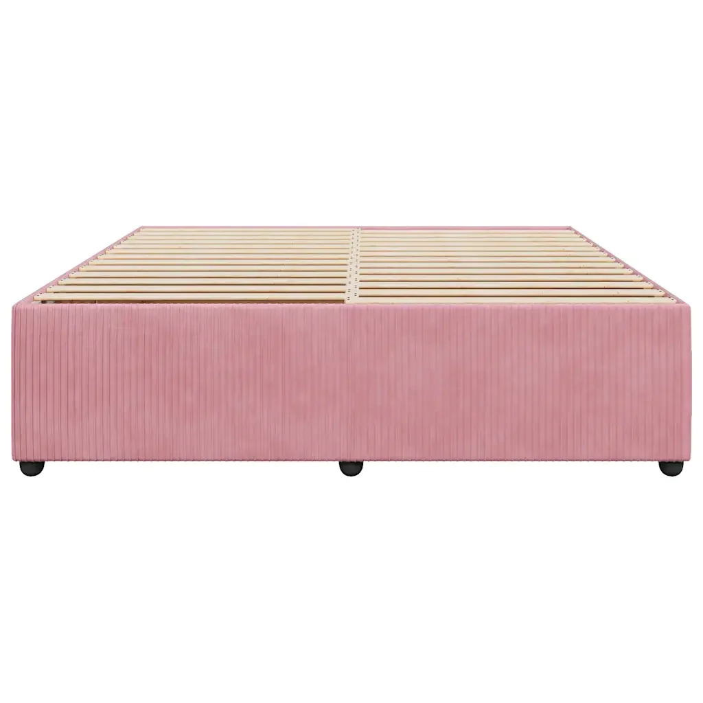 Letto matrimoniale | Letto per adulti | Giroletto Rosa 180x200 cm in Velluto - Image 3