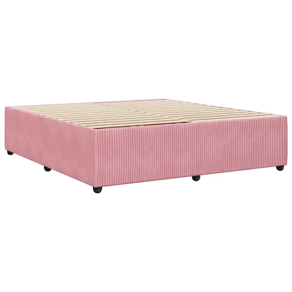 Letto matrimoniale | Letto per adulti | Giroletto Rosa 180x200 cm in Velluto - Image 5
