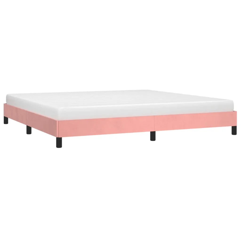 Letto matrimoniale | Letto per adulti | Giroletto Rosa 200x200 cm in Velluto - Image 4