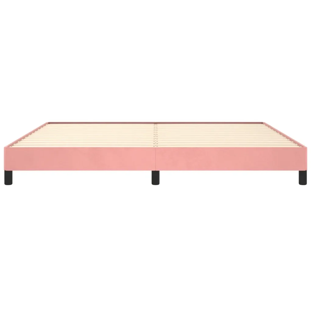 Letto matrimoniale | Letto per adulti | Giroletto Rosa 200x200 cm in Velluto - Image 5