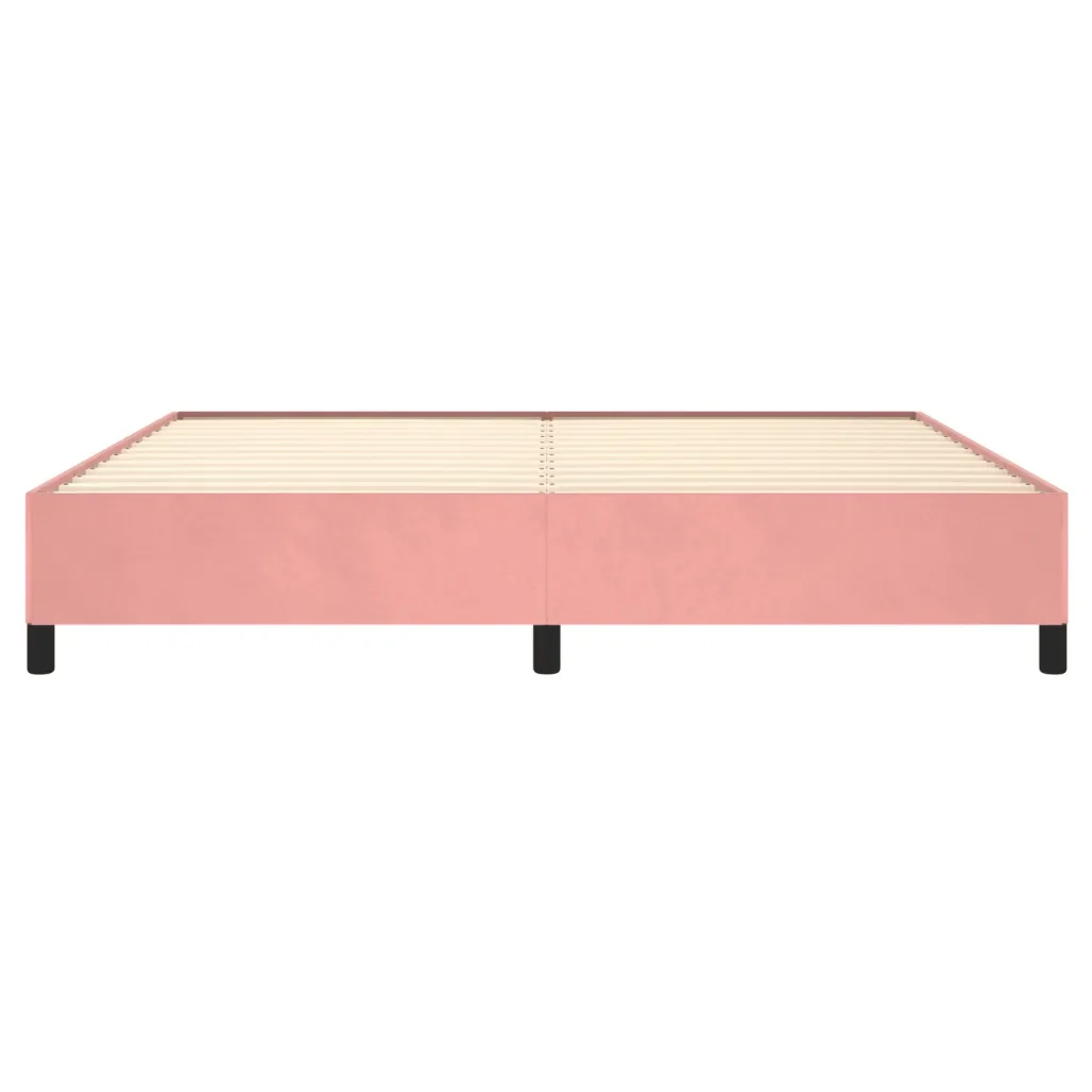 Letto matrimoniale | Letto per adulti | Giroletto Rosa 200x200 cm in Velluto - Image 5