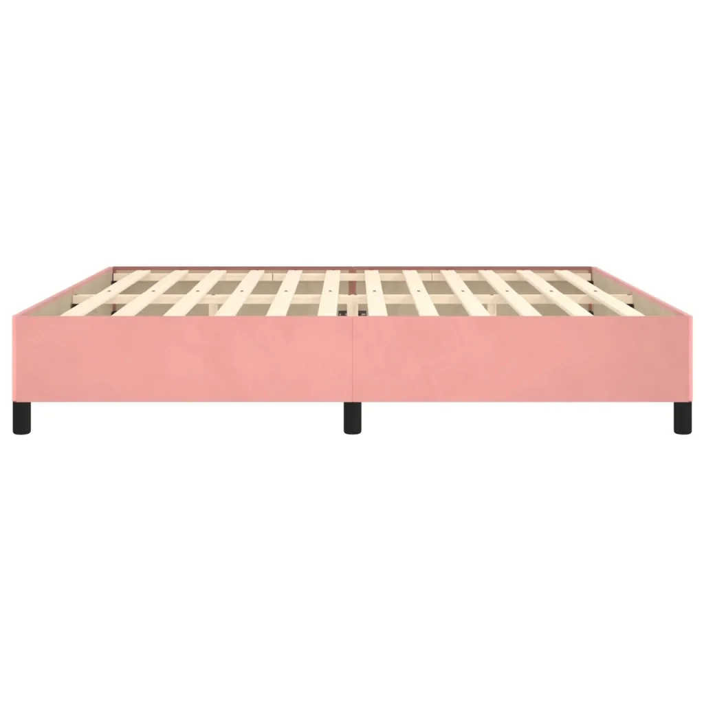 Letto matrimoniale | Letto per adulti | Giroletto Rosa 200x200 cm in Velluto - Image 6