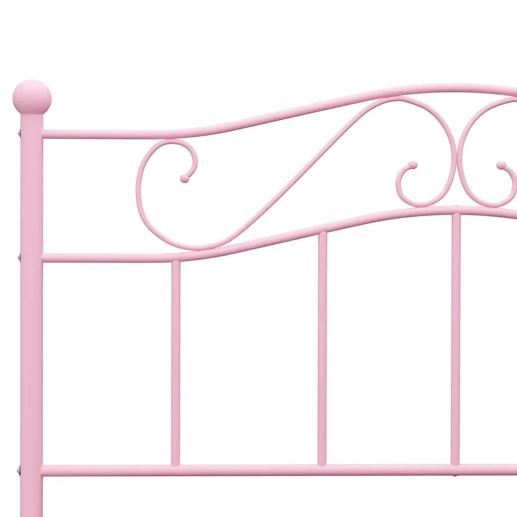 Letto matrimoniale | Letto per adulti | Giroletto Rosa in Metallo 140x200 cm - Image 5