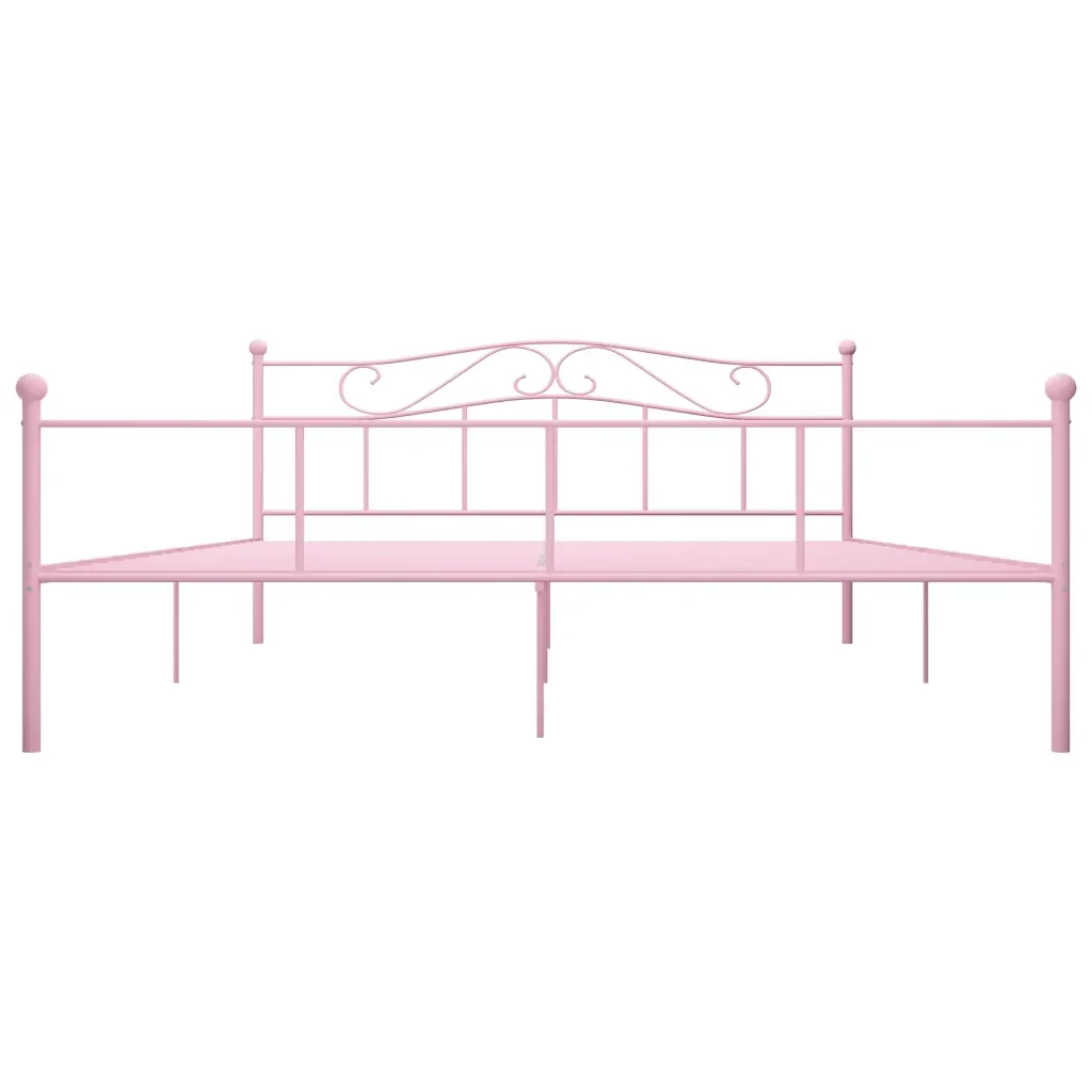 Letto matrimoniale | Letto per adulti | Giroletto Rosa in Metallo 180x200 cm - Image 3