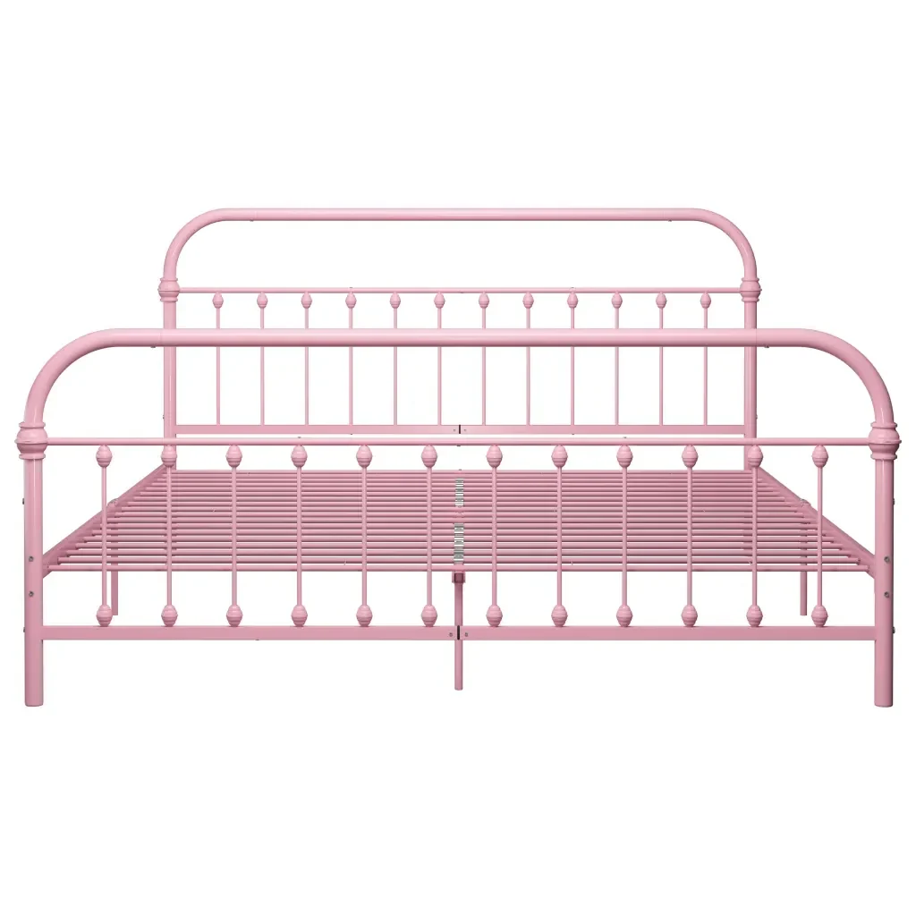 Letto matrimoniale | Letto per adulti | Giroletto Rosa in Metallo 180x200 cm - Image 3