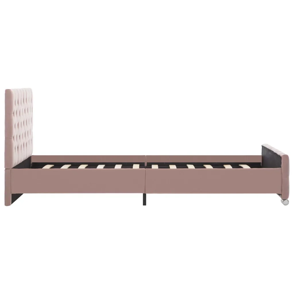 Letto matrimoniale | Letto per adulti | Giroletto Rosa in Velluto 120x200 cm - Image 5