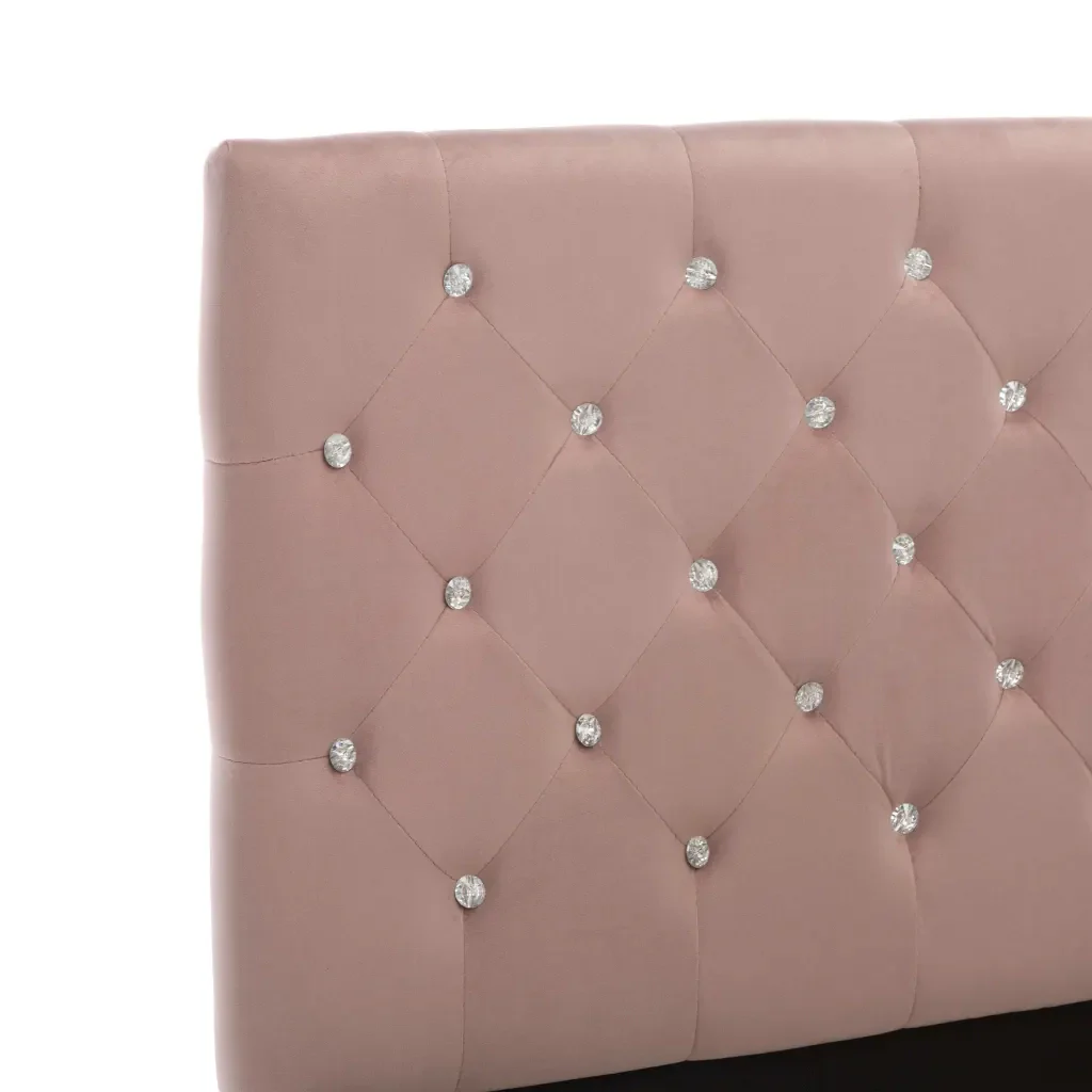 Letto matrimoniale | Letto per adulti | Giroletto Rosa in Velluto 120x200 cm - Image 6