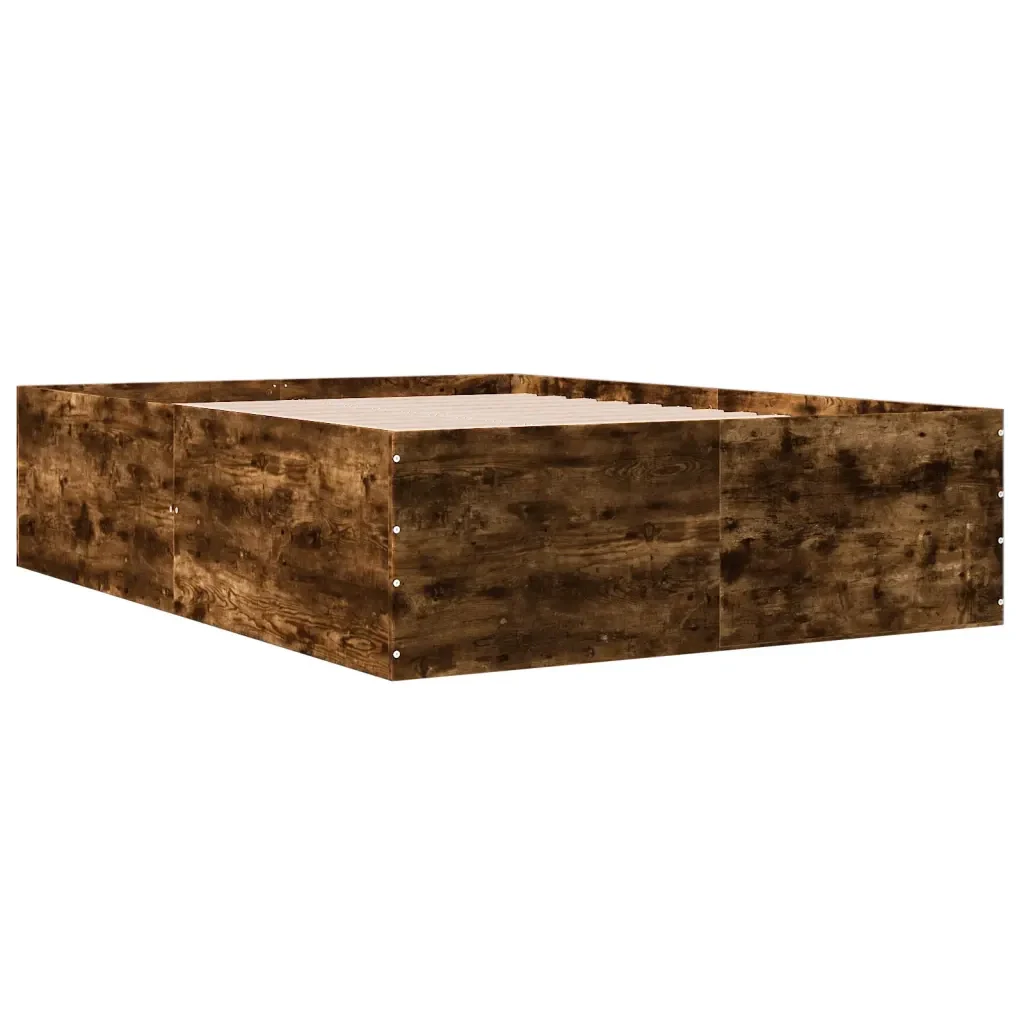 Letto matrimoniale | Letto per adulti | Giroletto Rovere Fumo 120x190 cm in Legno Multistrato - Image 3