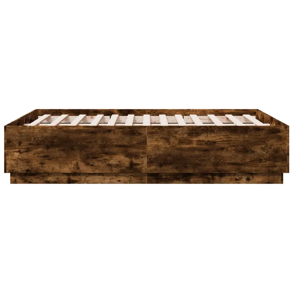 Letto matrimoniale | Letto per adulti | Giroletto Rovere Fumo 120x190 cm in Legno Multistrato - Image 5