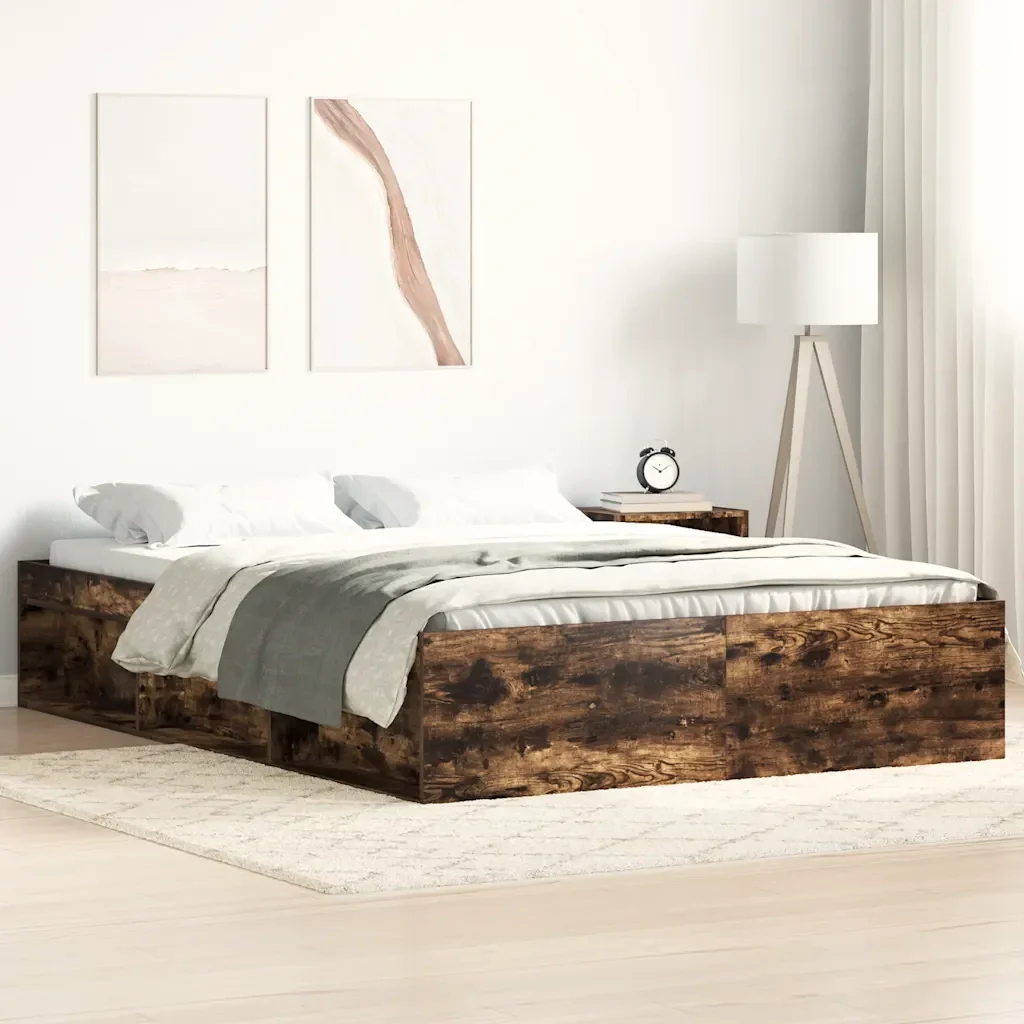 Letto matrimoniale | Letto per adulti | Giroletto Rovere Fumo 120x190 cm Small Double - Image 2