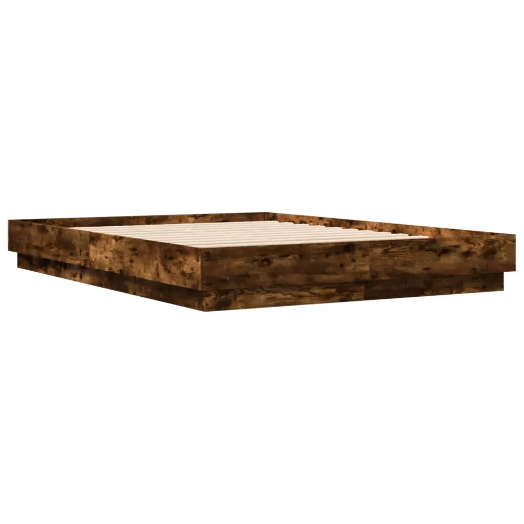 Letto matrimoniale | Letto per adulti | Giroletto Rovere Fumo 120x200 cm in Legno Multistrato - Image 6