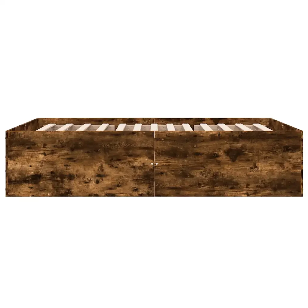 Letto matrimoniale | Letto per adulti | Giroletto Rovere Fumo 120x200 cm in Legno Multistrato - Image 5