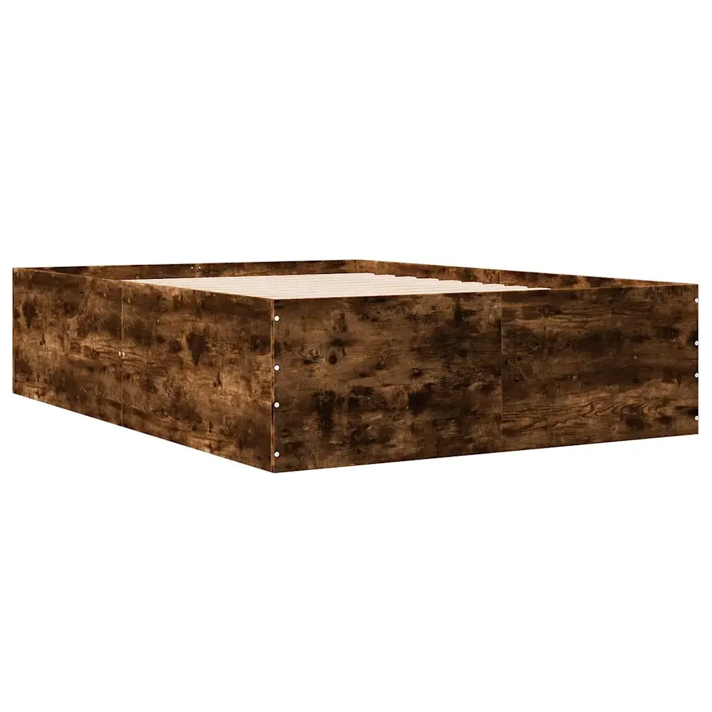 Letto matrimoniale | Letto per adulti | Giroletto Rovere Fumo 120x200 cm in Legno Multistrato - Image 6